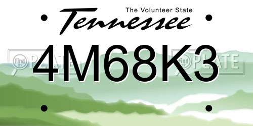 4M68K3 Tennessee License Plate