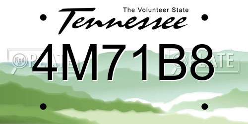 4M71B8 Tennessee License Plate