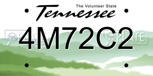 4M72C2 Tennessee License Plate