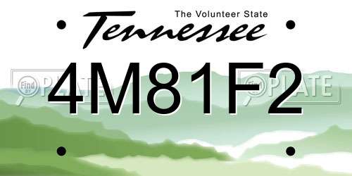4M81F2 Tennessee License Plate
