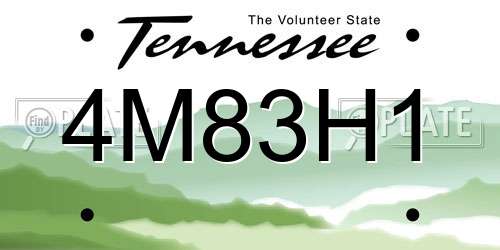 4M83H1 Tennessee License Plate