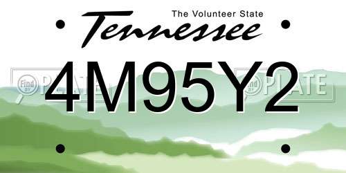4M95Y2 Tennessee License Plate