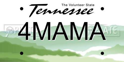 4MAMA Tennessee License Plate