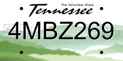4MBZ269 Tennessee License Plate