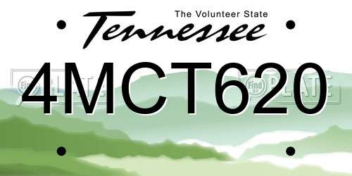 4MCT620 Tennessee License Plate