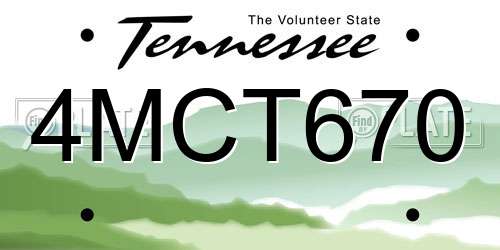 4MCT670 Tennessee License Plate