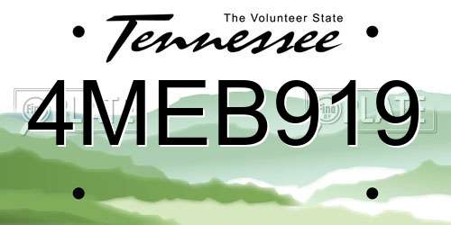 4MEB919 Tennessee License Plate