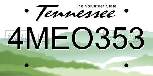 4MEO353 Tennessee License Plate