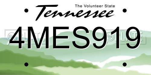 4MES919 Tennessee License Plate