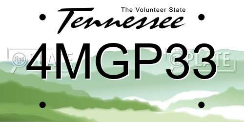 4MGP33 Tennessee License Plate