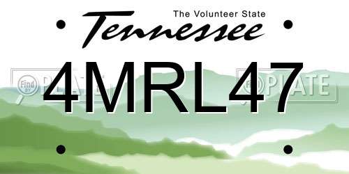 4MRL47 Tennessee License Plate