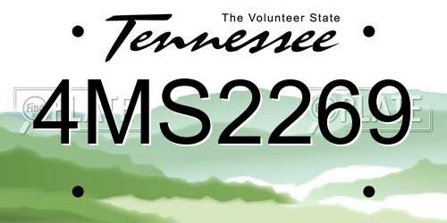 4MS2269 Tennessee License Plate