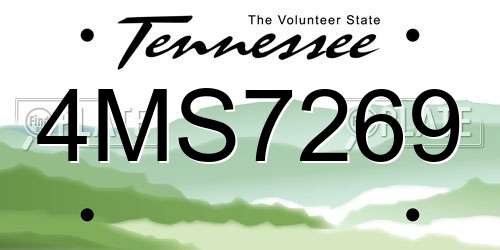 4MS7269 Tennessee License Plate
