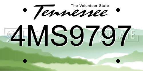 4MS9797 Tennessee License Plate