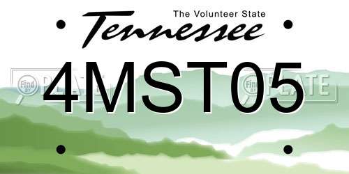 4MST05 Tennessee License Plate