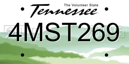 4MST269 Tennessee License Plate
