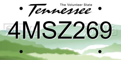 4MSZ269 Tennessee License Plate