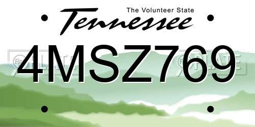 4MSZ769 Tennessee License Plate