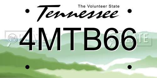 4MTB66 Tennessee License Plate