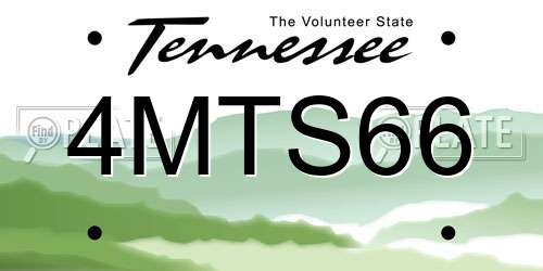 4MTS66 Tennessee License Plate