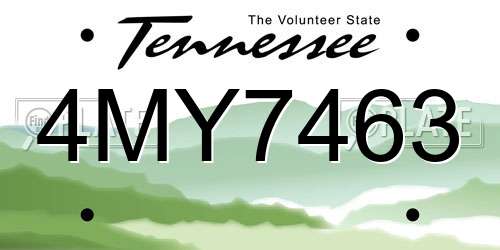 4MY7463 Tennessee License Plate