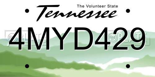 4MYD429 Tennessee License Plate