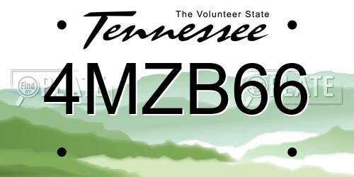 4MZB66 Tennessee License Plate