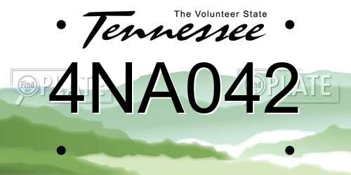 4NA042 Tennessee License Plate