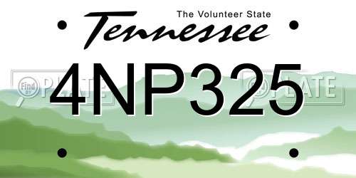 4NP325 Tennessee License Plate