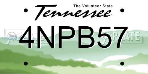 4NPB57 Tennessee License Plate