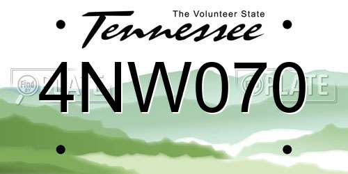 4NW070 Tennessee License Plate