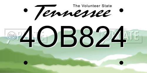 4OB824 Tennessee License Plate