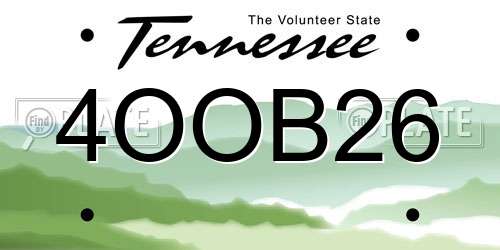 4OOB26 Tennessee License Plate