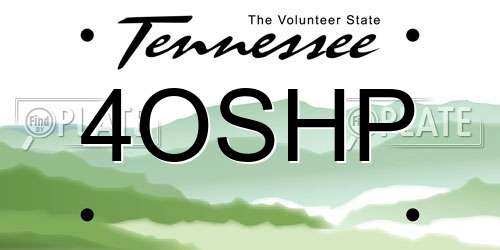 4OSHP Tennessee License Plate