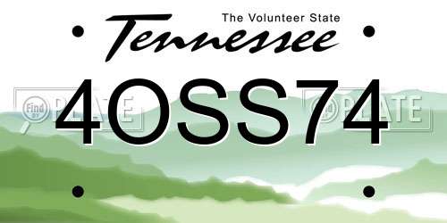 4OSS74 Tennessee License Plate