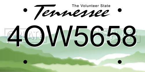 4OW5658 Tennessee License Plate