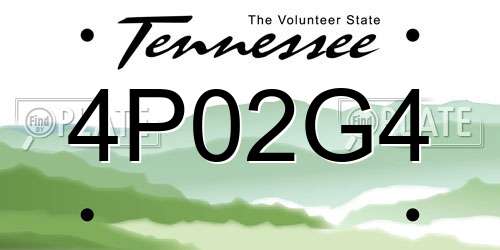 4P02G4 Tennessee License Plate