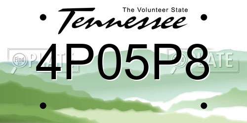 4P05P8 Tennessee License Plate