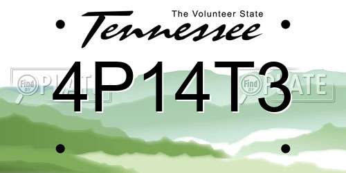 4P14T3 Tennessee License Plate