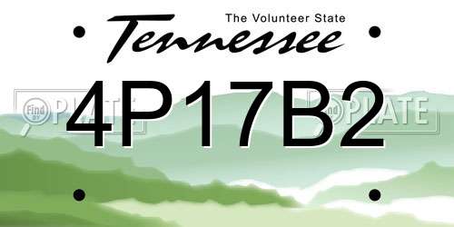 4P17B2 Tennessee License Plate