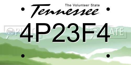 4P23F4 Tennessee License Plate