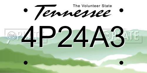 4P24A3 Tennessee License Plate
