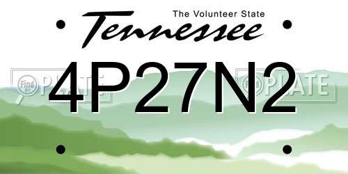 4P27N2 Tennessee License Plate