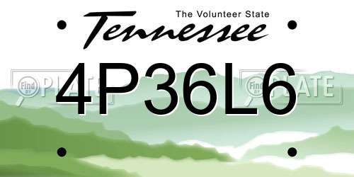4P36L6 Tennessee License Plate