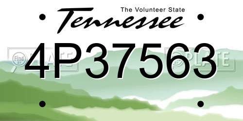 4P37563 Tennessee License Plate