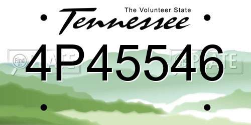 4P45546 Tennessee License Plate