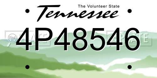 4P48546 Tennessee License Plate