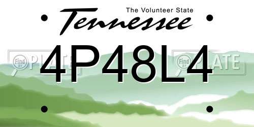 4P48L4 Tennessee License Plate