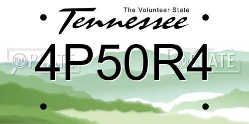 4P50R4 Tennessee License Plate