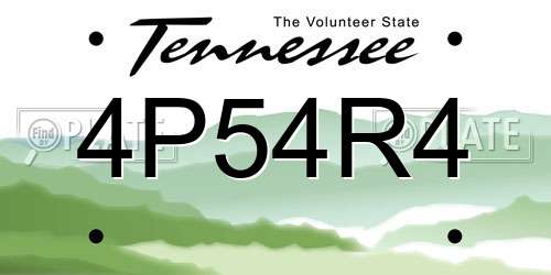 4P54R4 Tennessee License Plate